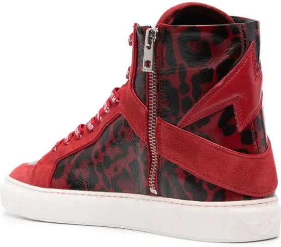 Zadig&Voltaire ZV1747 High Flash panelled sneakers Red